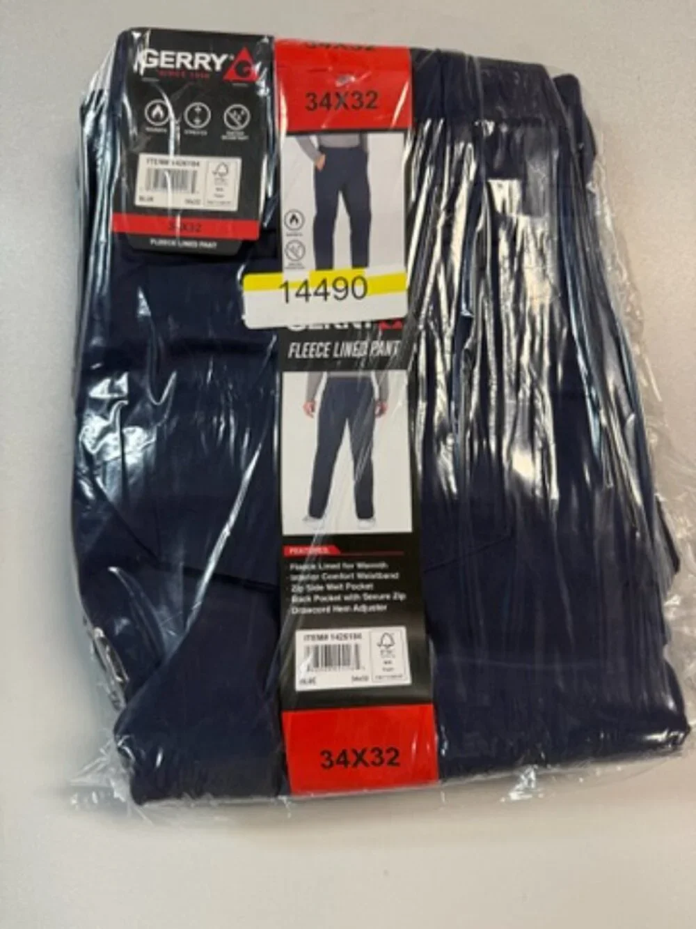 GERRY Men’s Fleece Lined Pant Size 34X32 In Navy - Picture 5 of 5